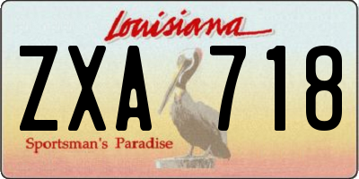 LA license plate ZXA718