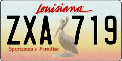 LA license plate ZXA719
