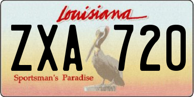 LA license plate ZXA720