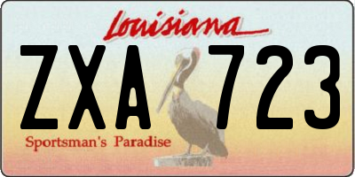 LA license plate ZXA723