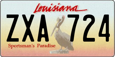 LA license plate ZXA724