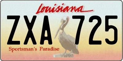 LA license plate ZXA725