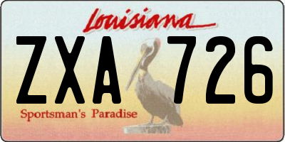 LA license plate ZXA726