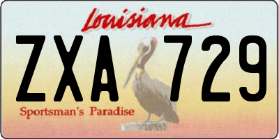 LA license plate ZXA729