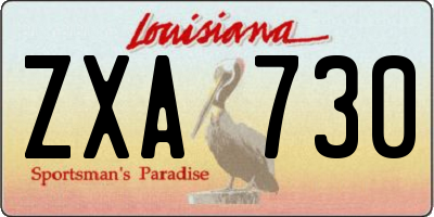 LA license plate ZXA730