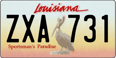 LA license plate ZXA731