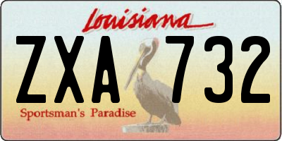 LA license plate ZXA732