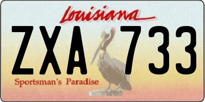 LA license plate ZXA733