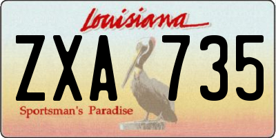 LA license plate ZXA735