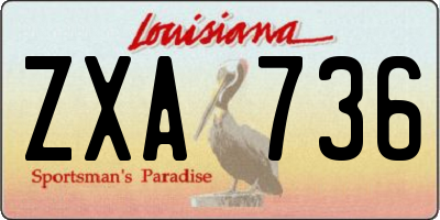 LA license plate ZXA736