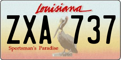 LA license plate ZXA737