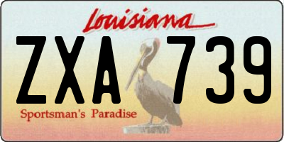 LA license plate ZXA739