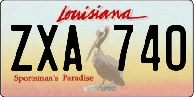 LA license plate ZXA740