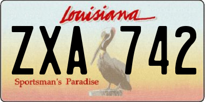 LA license plate ZXA742