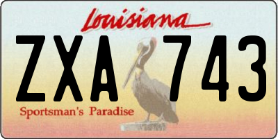 LA license plate ZXA743