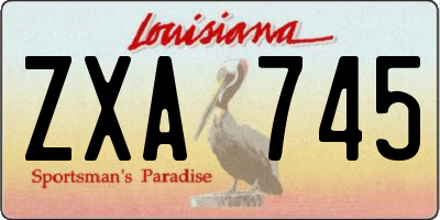 LA license plate ZXA745