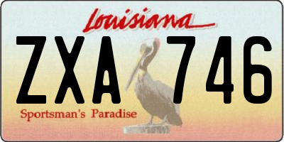 LA license plate ZXA746