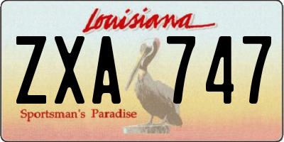 LA license plate ZXA747