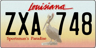 LA license plate ZXA748