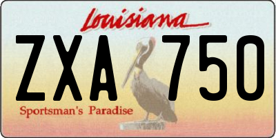 LA license plate ZXA750