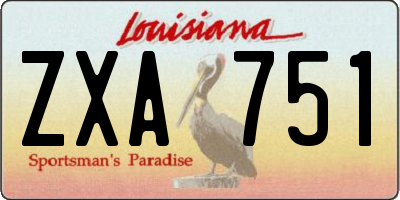 LA license plate ZXA751