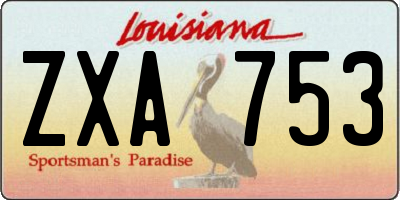 LA license plate ZXA753