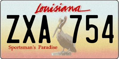 LA license plate ZXA754