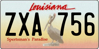 LA license plate ZXA756