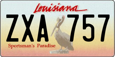 LA license plate ZXA757