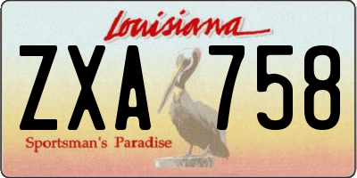 LA license plate ZXA758