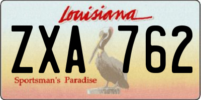 LA license plate ZXA762
