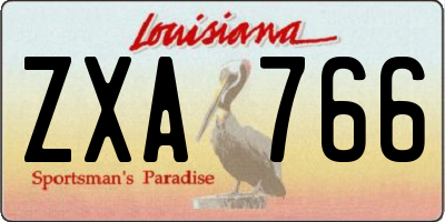 LA license plate ZXA766