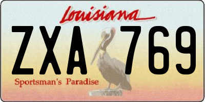 LA license plate ZXA769