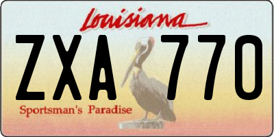 LA license plate ZXA770