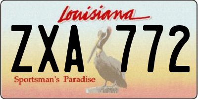 LA license plate ZXA772