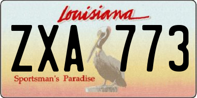 LA license plate ZXA773