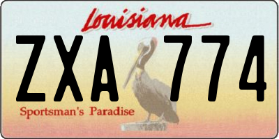 LA license plate ZXA774