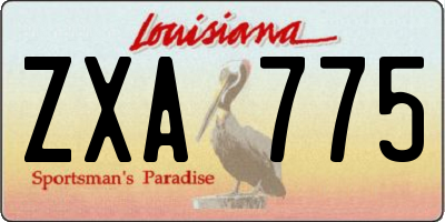 LA license plate ZXA775