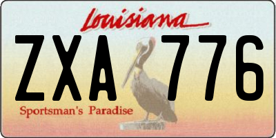 LA license plate ZXA776