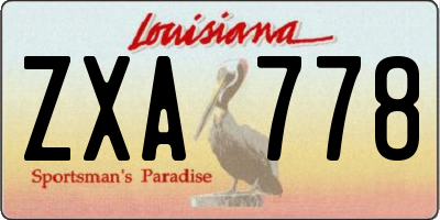 LA license plate ZXA778