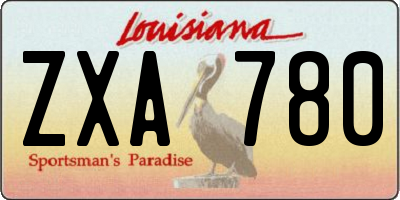 LA license plate ZXA780