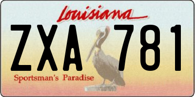 LA license plate ZXA781