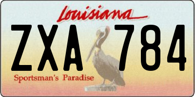 LA license plate ZXA784