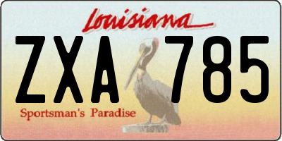 LA license plate ZXA785