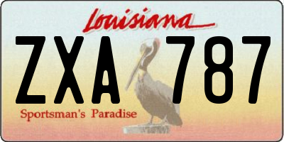 LA license plate ZXA787