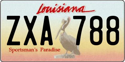 LA license plate ZXA788