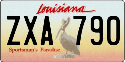 LA license plate ZXA790