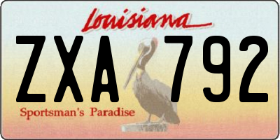 LA license plate ZXA792