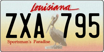 LA license plate ZXA795