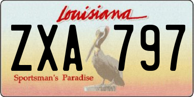 LA license plate ZXA797
